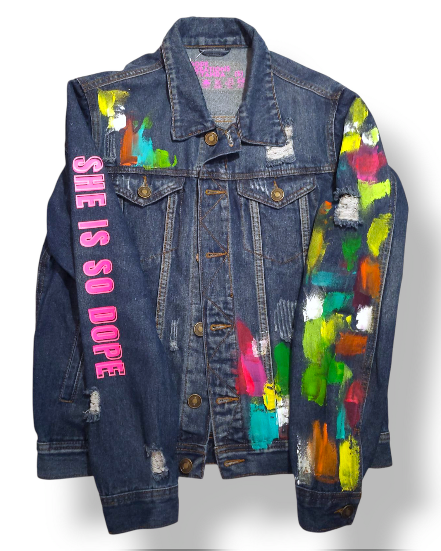 "She Is So Dope" Denim Jacket