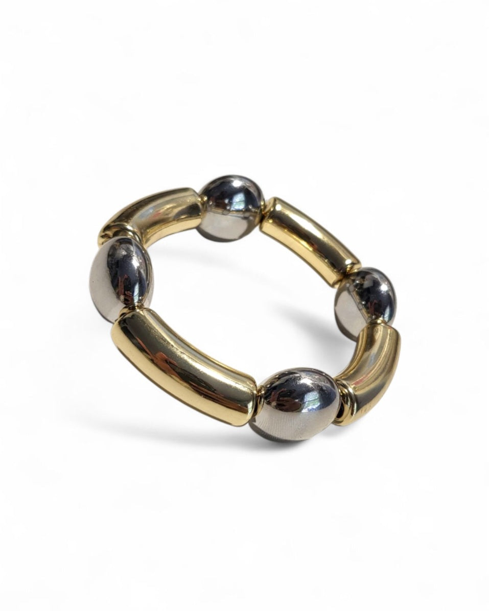 Silver and Gold Stretch Bracelet