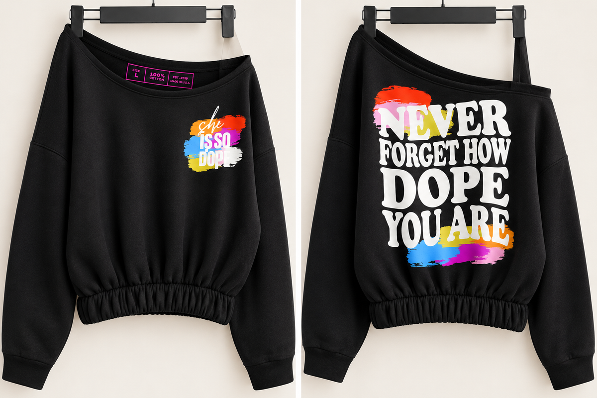 She is so Dope- Off the shoulder sweatshirt