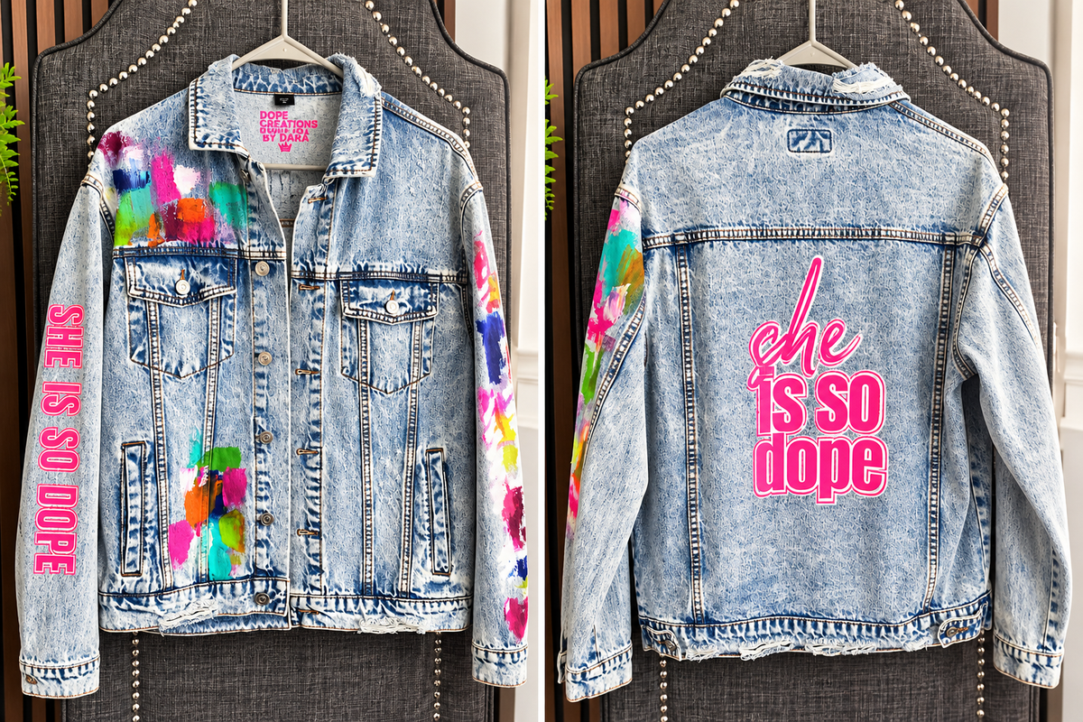 She is so dope- denim jacket