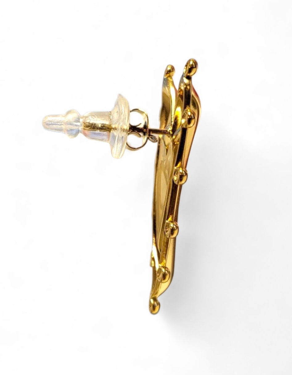 Gold Heart Drop Earrings