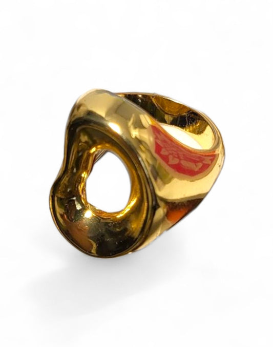 Gold Sculptural Cuff and Ring Set