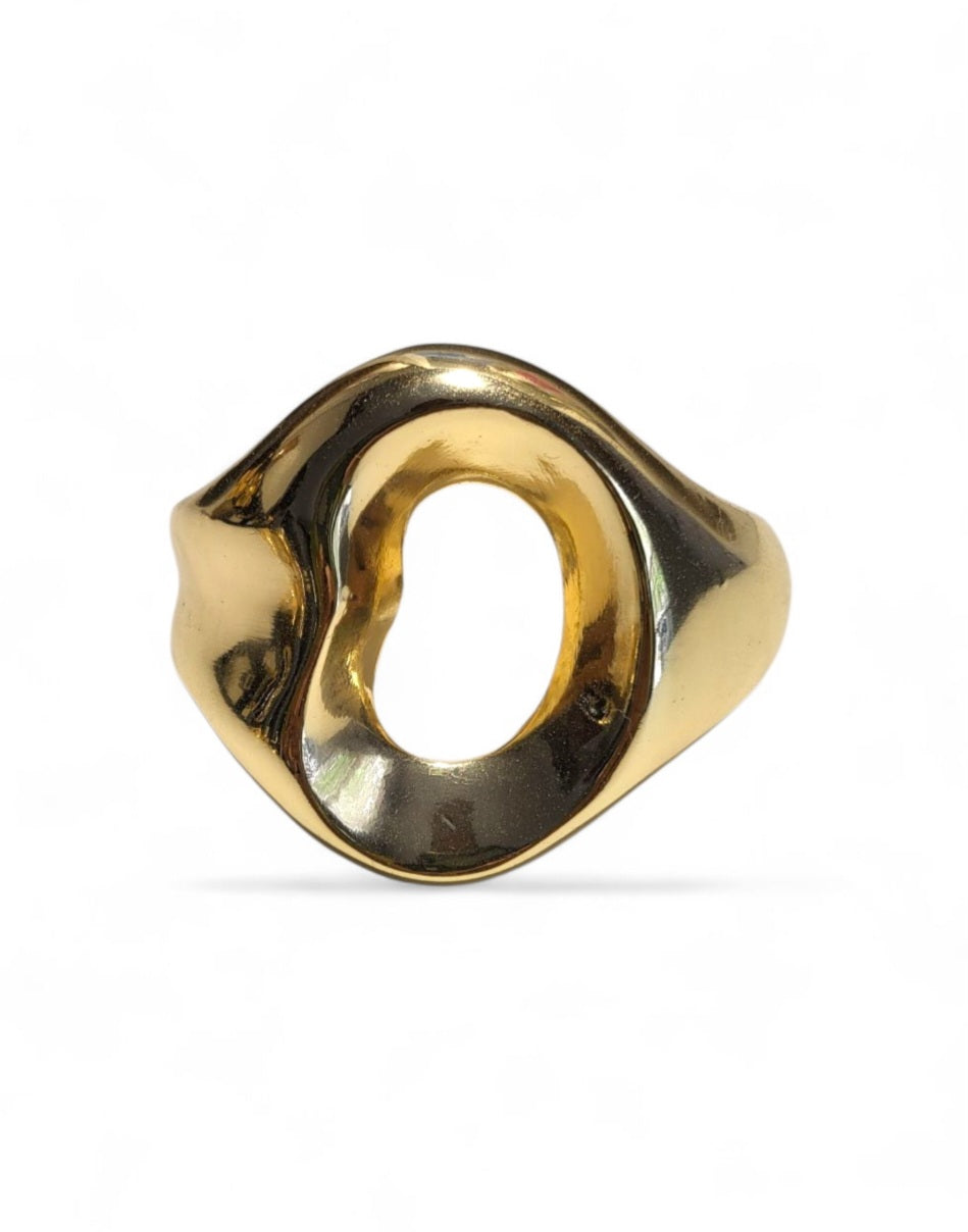 Gold Sculptural Cuff and Ring Set